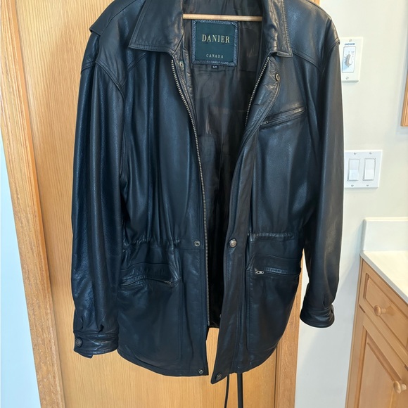 DANIER Genuine Leather Jacket Black - Size Small - Picture 5 of 10
